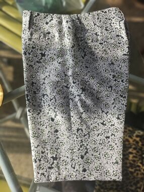 Tory Burch Frances Floral 100% Silk Straight-Leg Lined Pants Daisy Ivory Sz 6